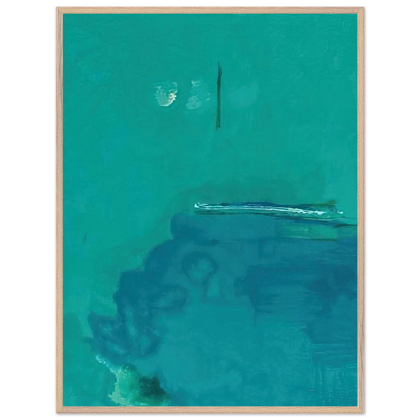 Helen Frankenthaler - Contentment Island - 2004 Wall art - 60x80 cm / 24x32 inches - Premium Wooden Framed Poster With Fine Art Paper-canvas - Wood frame