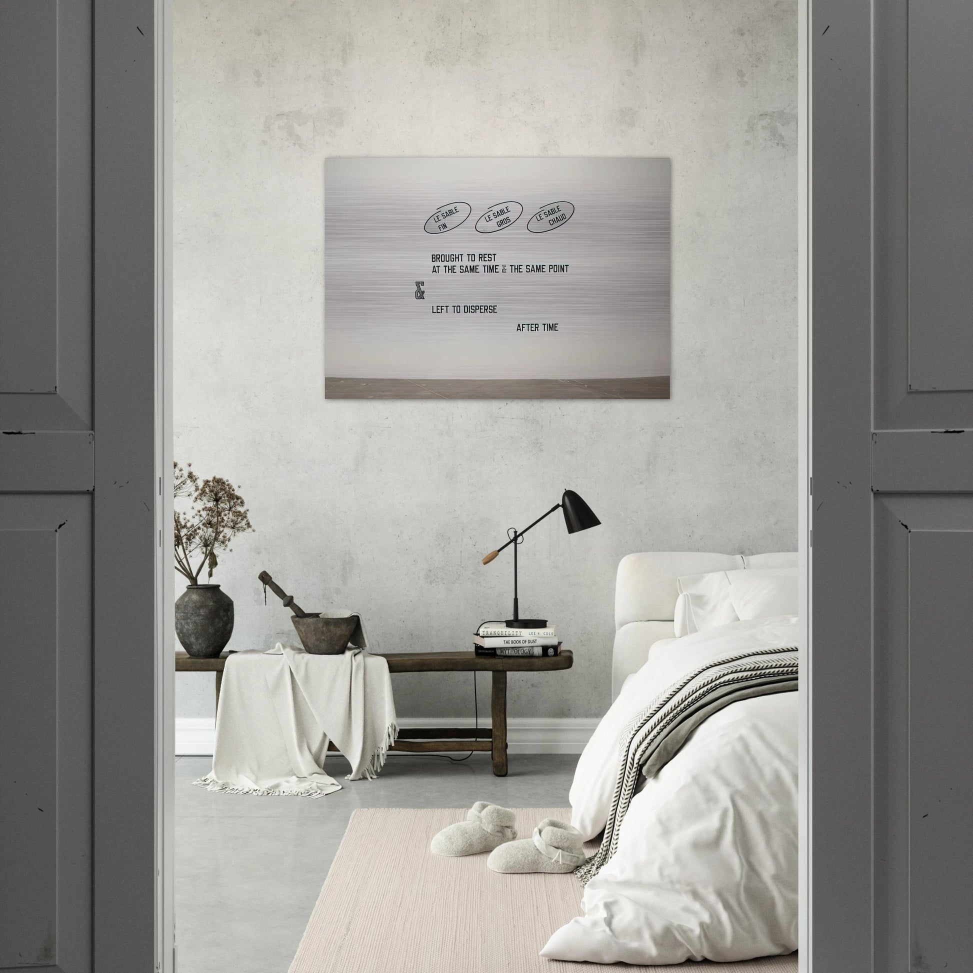 Le sable fin... - 2008 - Lawrence Weiner Brushed Aluminum Print - 70x100 cm / 28x40 inches | Lawrence Weiner Aluminum Print | Lawrence Weiner Prints