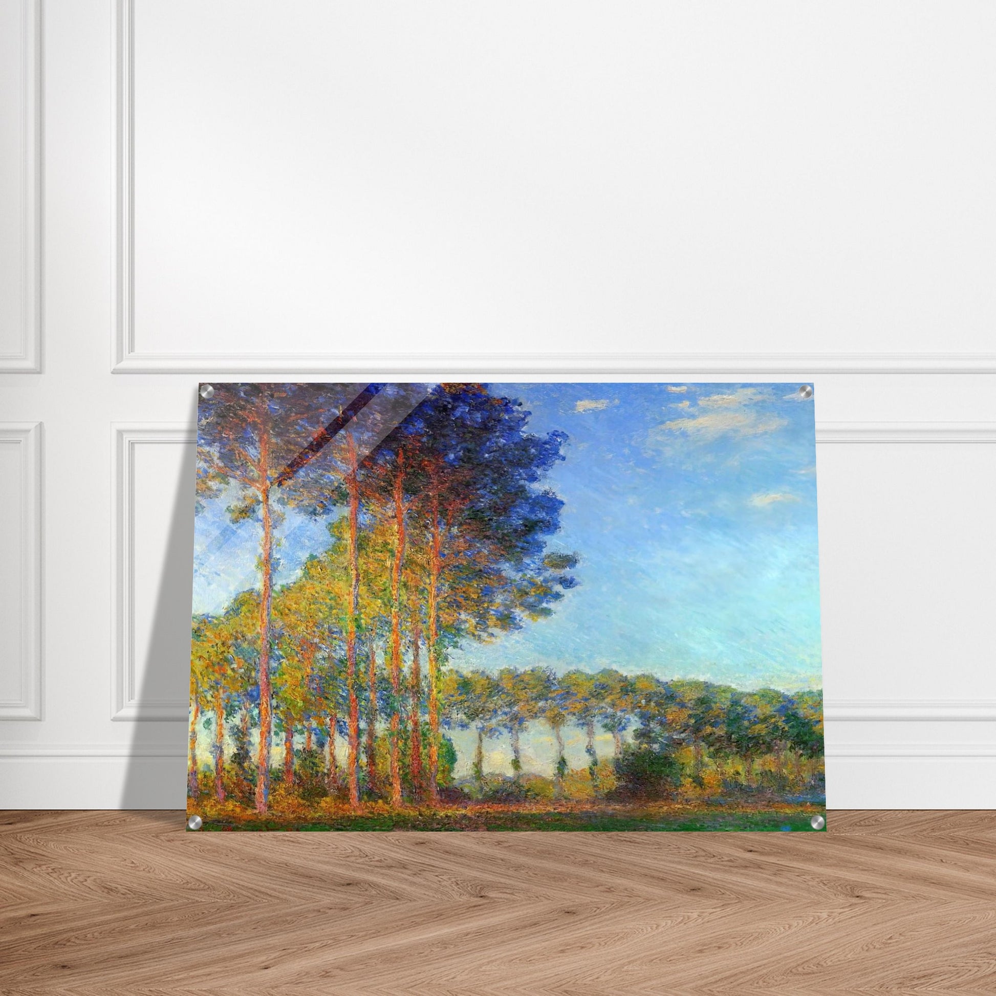 Poplars on the Banks of the River Epte, Seen from the Marsh - claude monet Acrylic Print - 70x100 cm / 28x40″ inches
