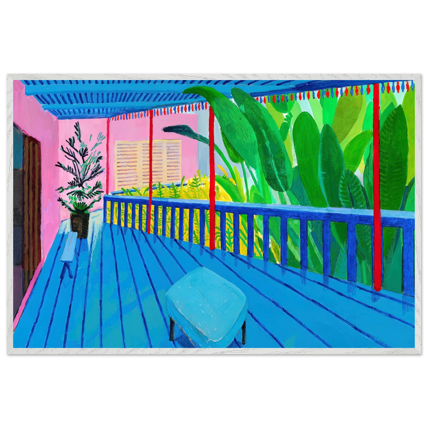 David Hockney - David Hockney Wall art - 30x45 cm / 12x18 inches - Premium Wooden Framed Poster With Fine Art Paper-canvas - White frame