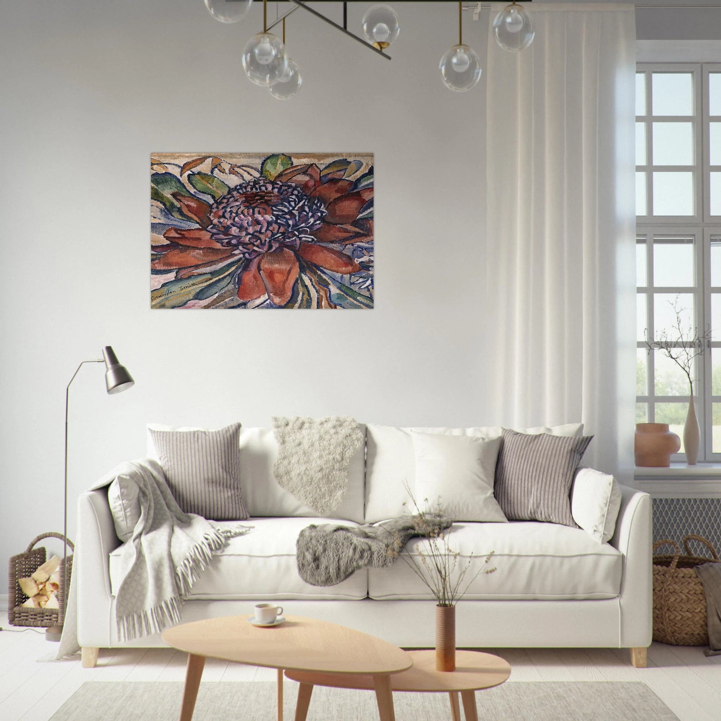 Waratah - 1928 - Grace Cossington Smith Brushed Aluminum Print - 70x100 cm / 28x40 inches | Grace Cossington Smith Aluminum Print | Grace Cossington Smith Prints