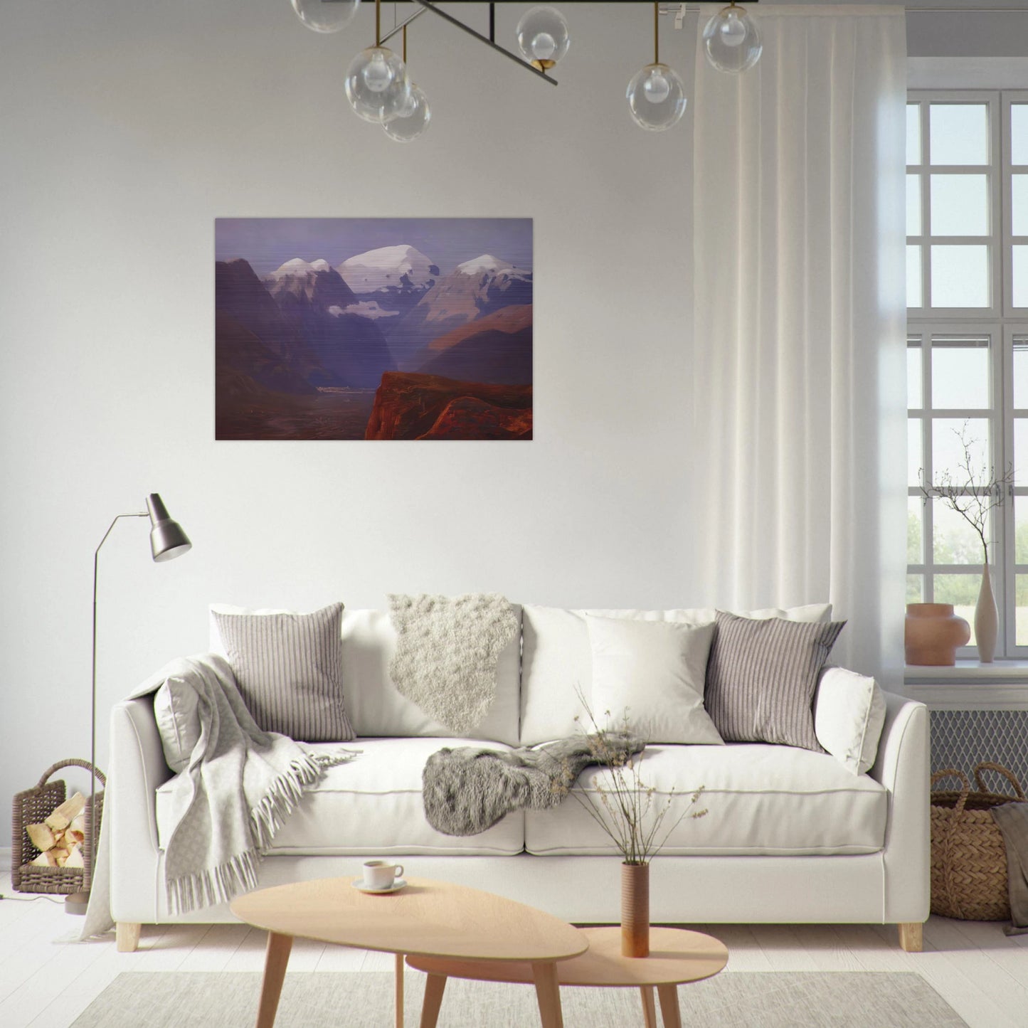Snow tops - Arkhyp Kuindzhi Brushed Aluminum Print - 70x100 cm / 28x40 inches | Arkhyp Kuindzhi Aluminum Print | Arkhyp Kuindzhi Prints