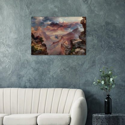Grand Canyon of Arizona at Sunset - Thomas Moran Brushed Aluminum Print - 70x100 cm / 28x40 inches | Thomas Moran Aluminum Print | Thomas Moran Prints