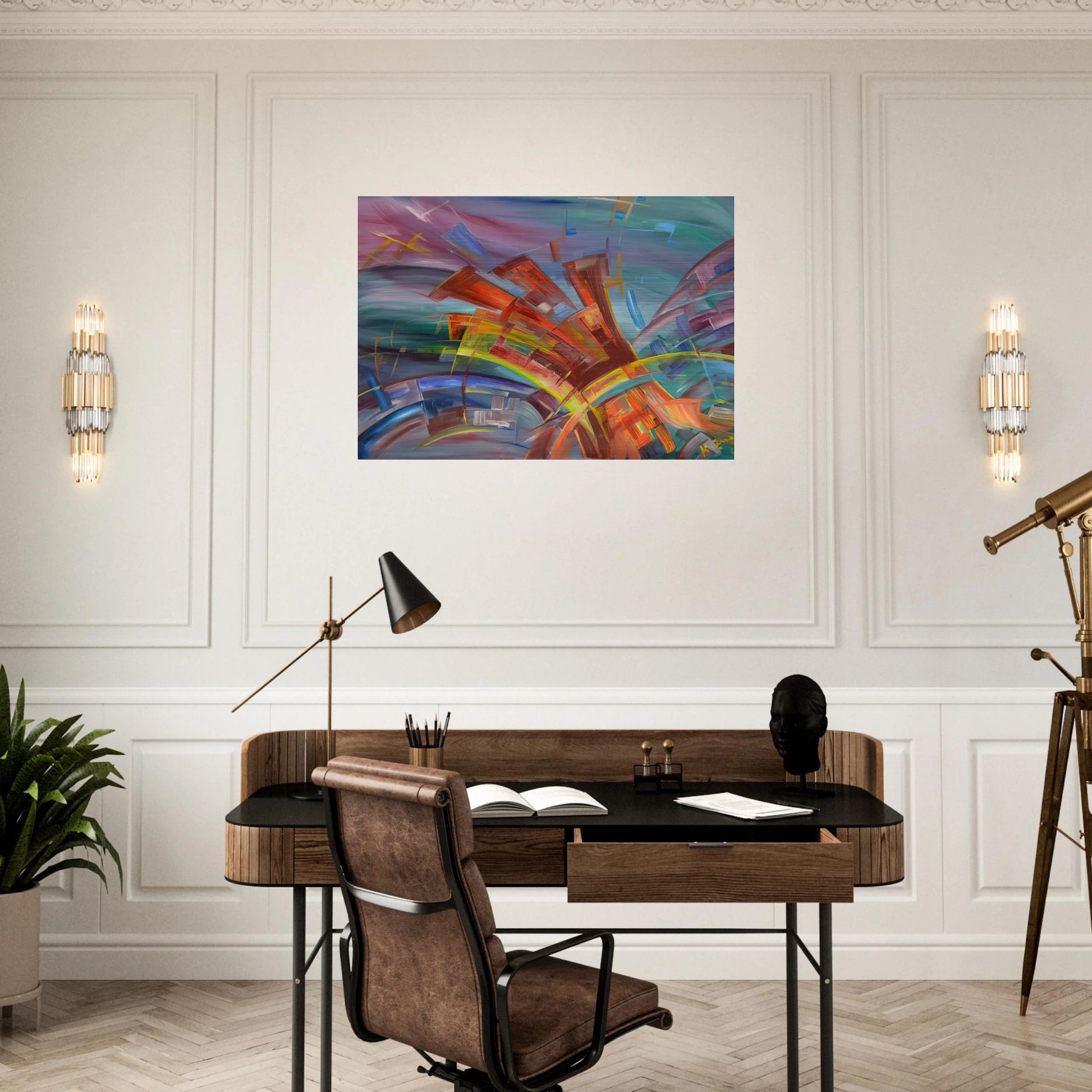 Explosion and Dynamics - Konrad Zuse Brushed Aluminum Print - 70x100 cm / 28x40 inches | Konrad Zuse Aluminum Print | Konrad Zuse Prints