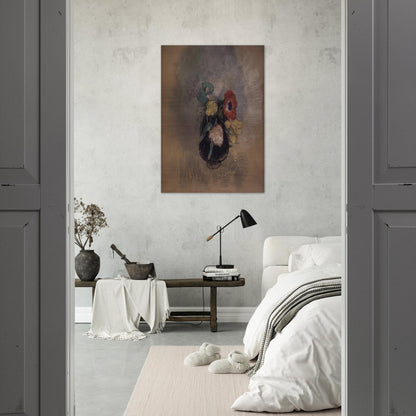 ANEMONES AND TULIPS - Odilon Redon Brushed Aluminum Print - 70x100 cm / 28x40 inches | Odilon Redon Aluminum Print | Odilon Redon Prints