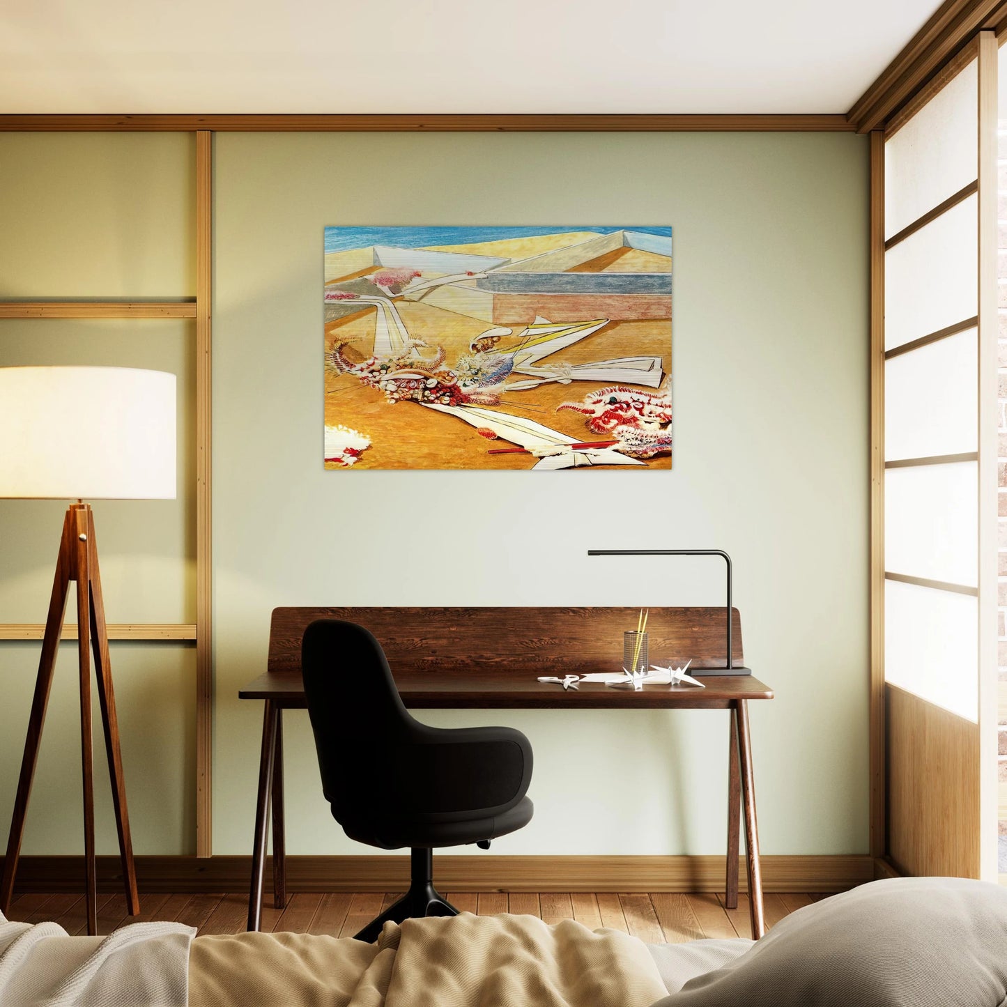 Flying Horse Garden - Max Ernst Brushed Aluminum Print - 70x100 cm / 28x40 inches | Max Ernst Aluminum Print | Max Ernst Prints