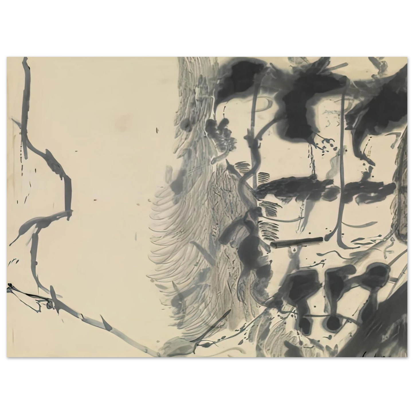 Helen Frankenthaler - New York Bamboo, 1957- Wall Art - 21x29.7 cm / 8x12" - Premium Wooden Framed Poster With Fine Art Paper-canvas - Wood frame