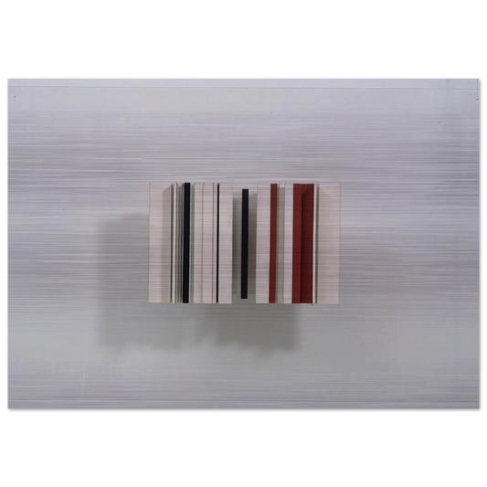 Relief Construction in White, Black and Maroon - 1963 - Victor Pasmore Brushed Aluminum Print - 70x100 cm / 28x40 inches | Victor Pasmore Aluminum Print | Victor Pasmore Prints