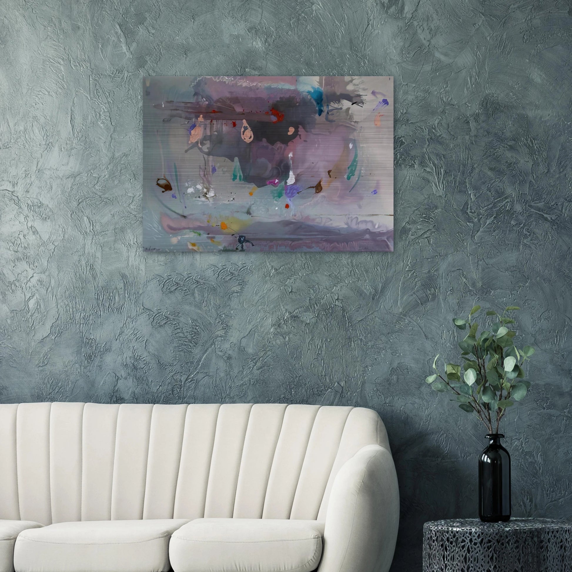 Grey Fireworks - 2000 - Helen Frankenthaler Brushed Aluminum Print - 70x100 cm / 28x40 inches | Helen Frankenthaler Aluminum Print | Helen Frankenthaler Prints