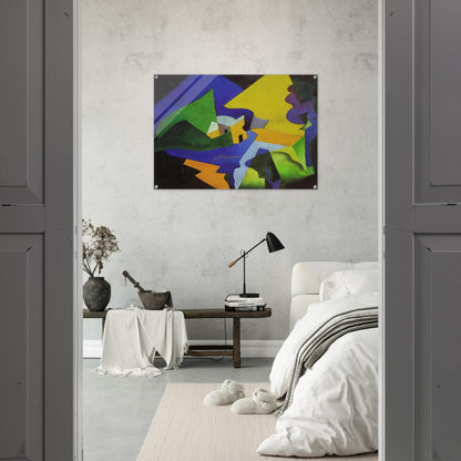 COSTRUZIONE SPAZIALE PAESAGGIO 1919 - Enrico Prampolini Acrylic Print - 70x100 cm / 28x40″ inches | Enrico Prampolini Wall Art | Enrico Prampolini Prints