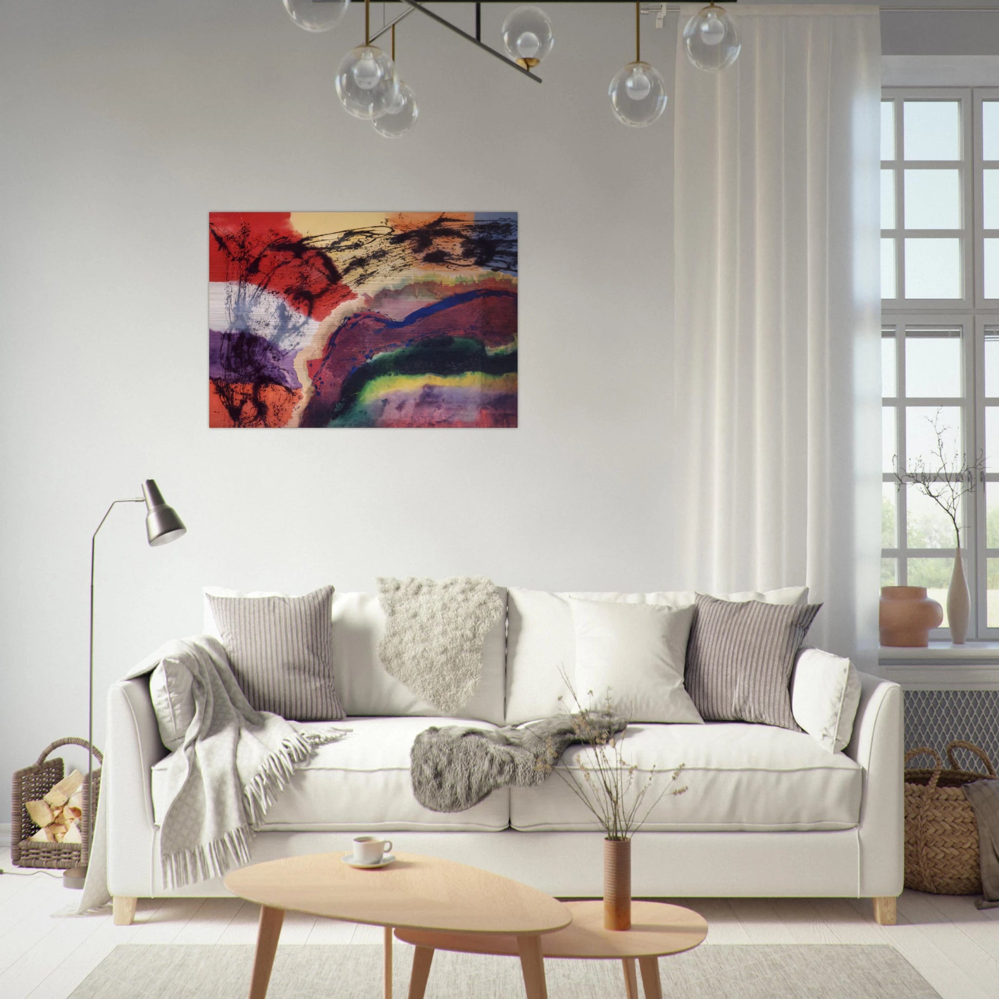 The Storm from Denver to the Bronx - 1970 - Ronnie Landfield Brushed Aluminum Print - 70x100 cm / 28x40 inches | Ronnie Landfield Aluminum Print | Ronnie Landfield Prints