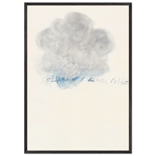 Fifty Days at Iliam Shades of Eternal Night - Cy Twombly 70x100 cm / 28x40 inches Framed Art Print – Black Wooden Frame