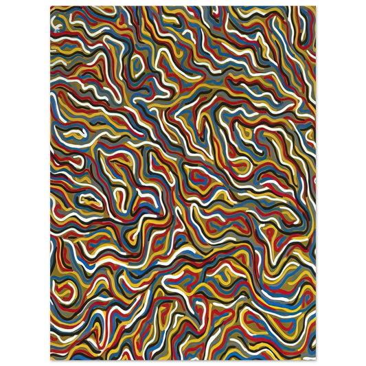 Sol LeWitt - Squiggly Brushstrokes Olive  75x100 cm / 30x40inches Fine Art Poster
