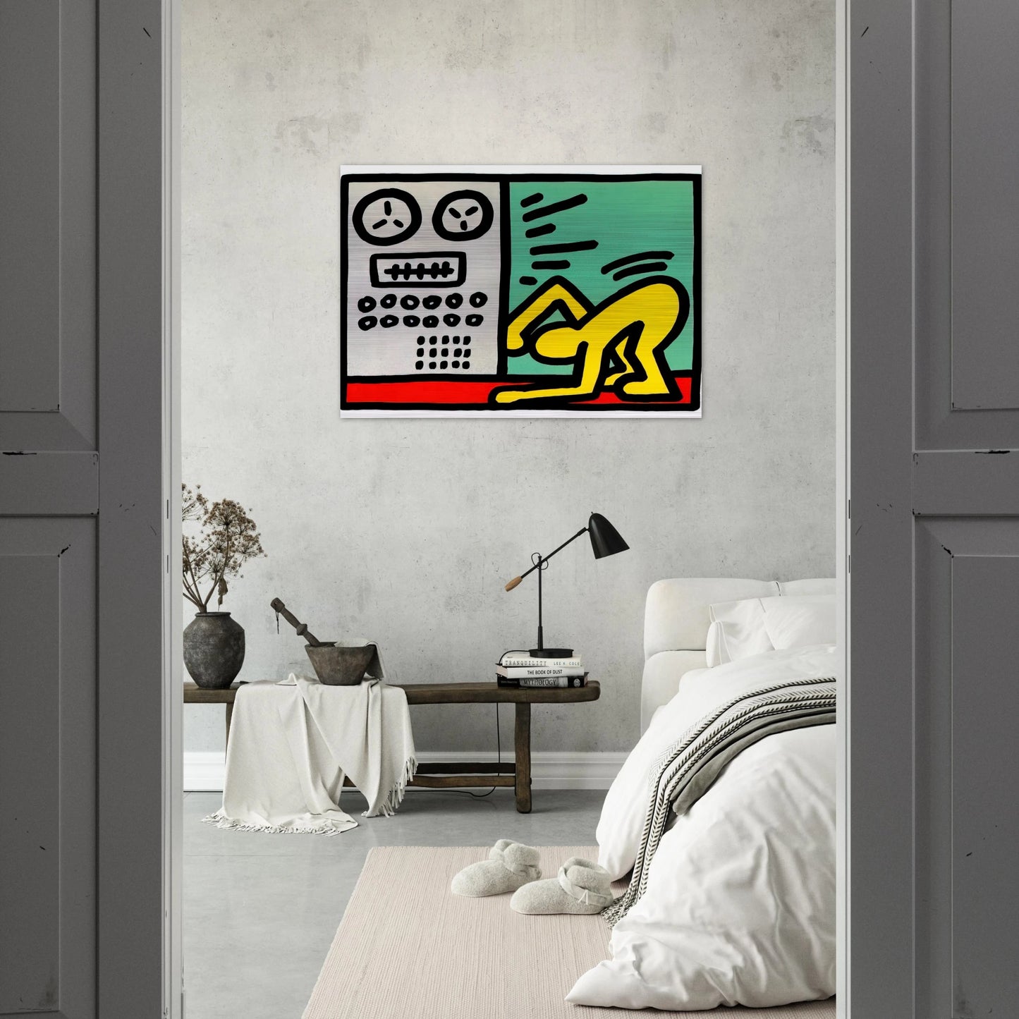POP SHOP III 1989 - Keith Haring Brushed Aluminum Print - 70x100 cm / 28x40 inches | Keith Haring Aluminum Print | Keith Haring Prints