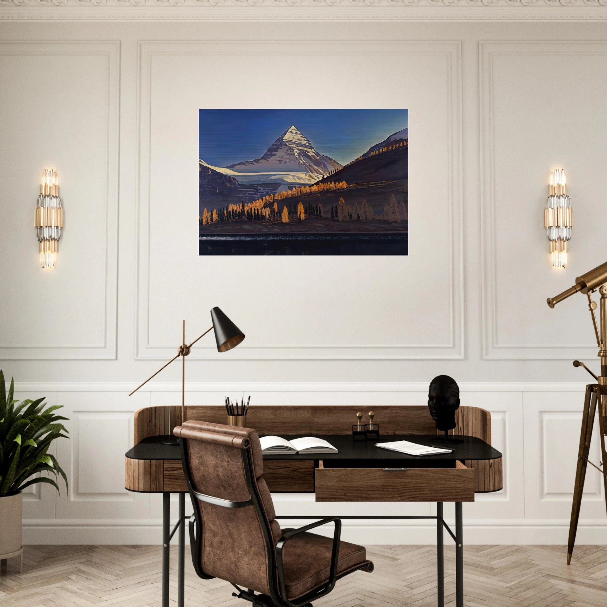 Mount Assiniboine. Canadian Rockies - Rockwell Kent Brushed Aluminum Print - 70x100 cm / 28x40 inches | Rockwell Kent Aluminum Print | Rockwell Kent Prints