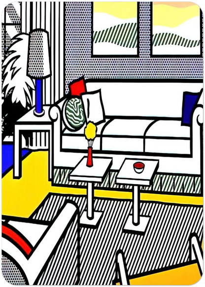 INTERIOR WITH RESTFUL PAINTINGS 1991 By Roy Lichtenstein Pack of 10 Post Cards | Roy Lichtenstein Post Cards | A6 (10.5 x 14.8 cm) - 4.1 x 5.8 inches