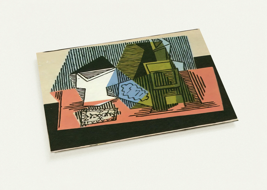 Glass, bottle, packet of tobacco By Pablo Picasso Pack of 10 Post Cards | Pablo Picasso Post Cards | A6 (10.5 x 14.8 cm) - 4.1 x 5.8 inches