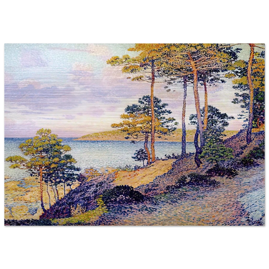 THE POINTE ST PIERRE AT ST TROPEZ 1896 - Theo van Rysselberghe Brushed Aluminum Print - 70x100 cm / 28x40 inches | Theo van Rysselberghe Aluminum Print | Theo van Rysselberghe Prints