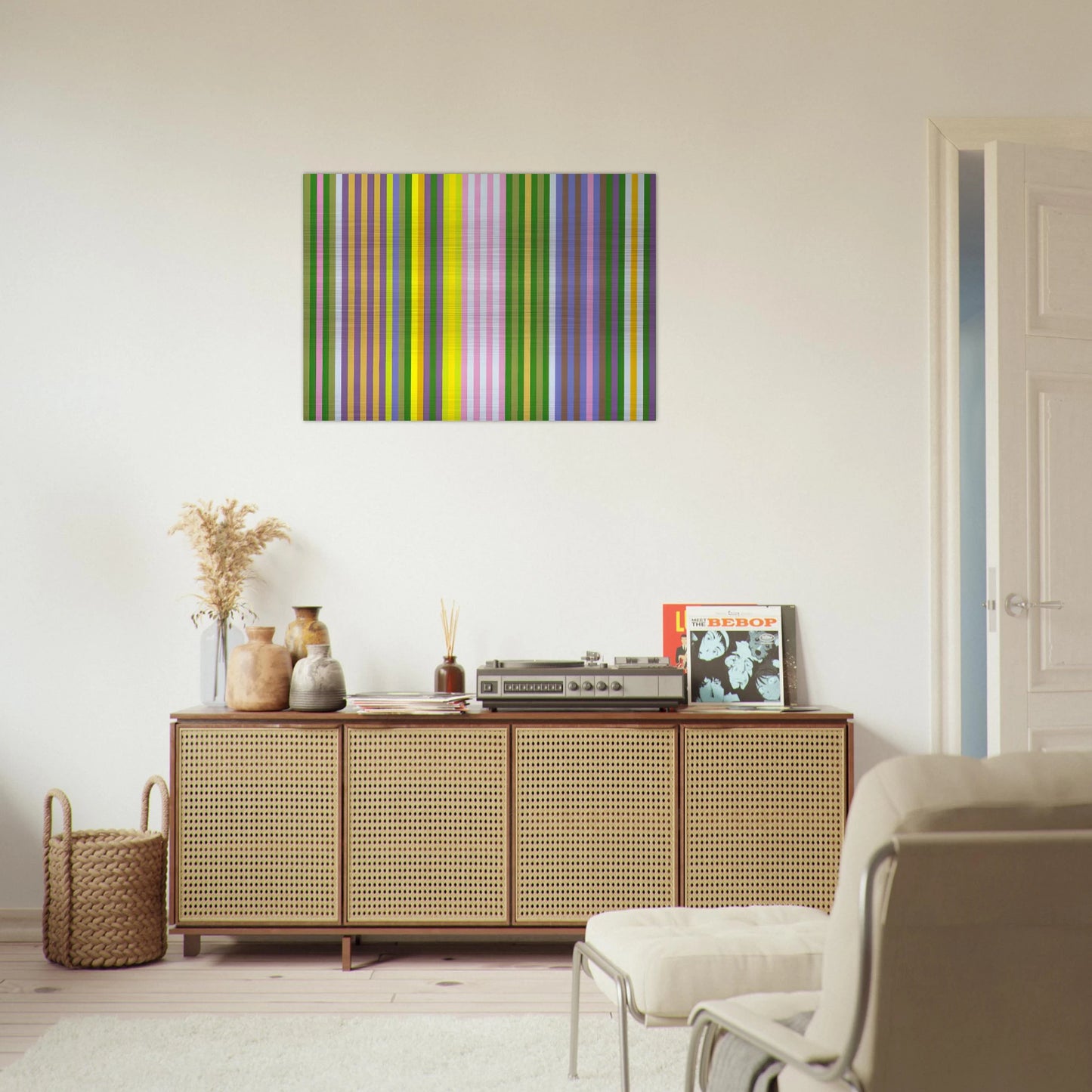 Zebra - 1969 - Gene Davis Brushed Aluminum Print - 70x100 cm / 28x40 inches | Gene Davis Aluminum Print | Gene Davis Prints