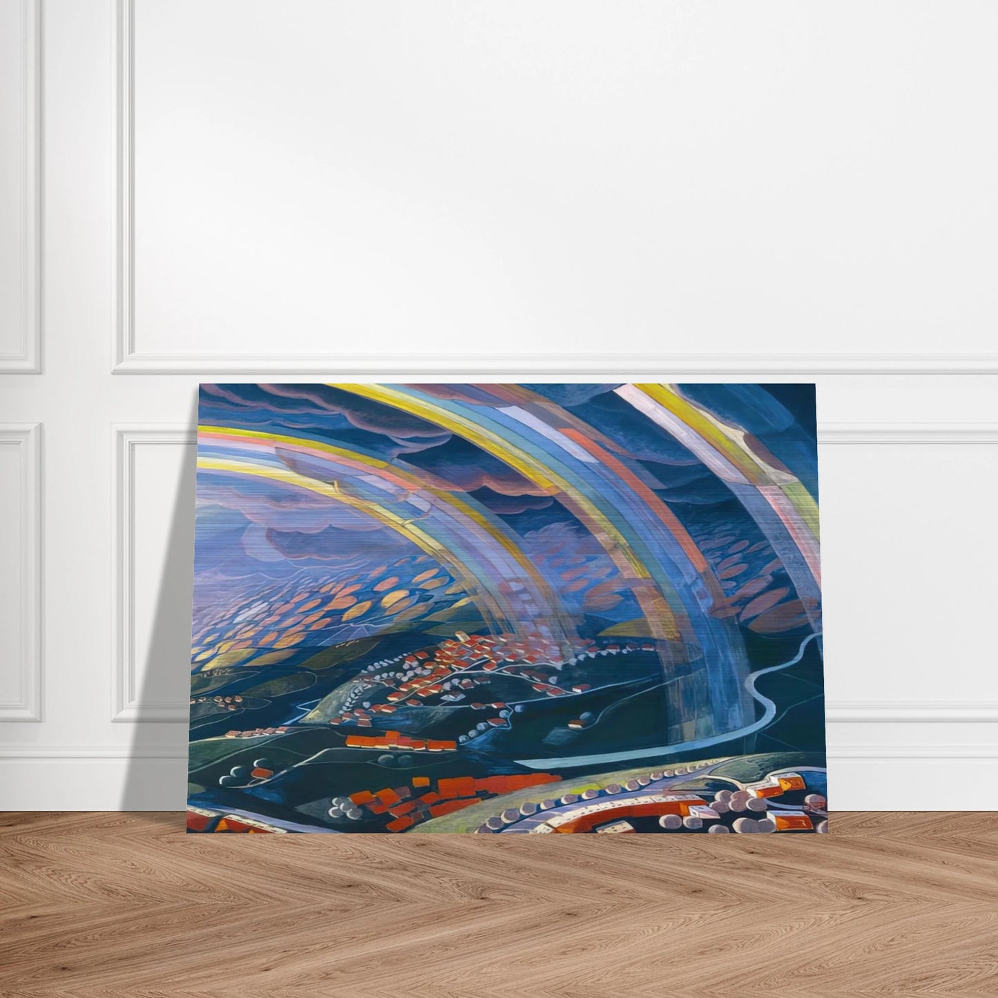 The Miracle of Light While Flying - 1931 - Gerardo Dottori Brushed Aluminum Print - 70x100 cm / 28x40 inches | Gerardo Dottori Aluminum Print | Gerardo Dottori Prints