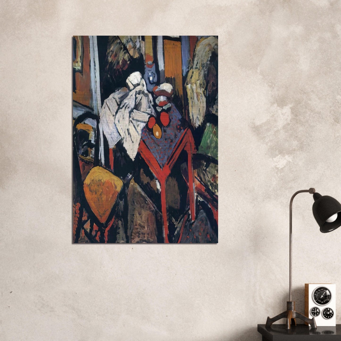 STILL LIFE ON THE RED TABLE 1904 - Andre Derain Brushed Aluminum Print - 70x100 cm / 28x40 inches | Andre Derain Aluminum Print | Andre Derain Prints