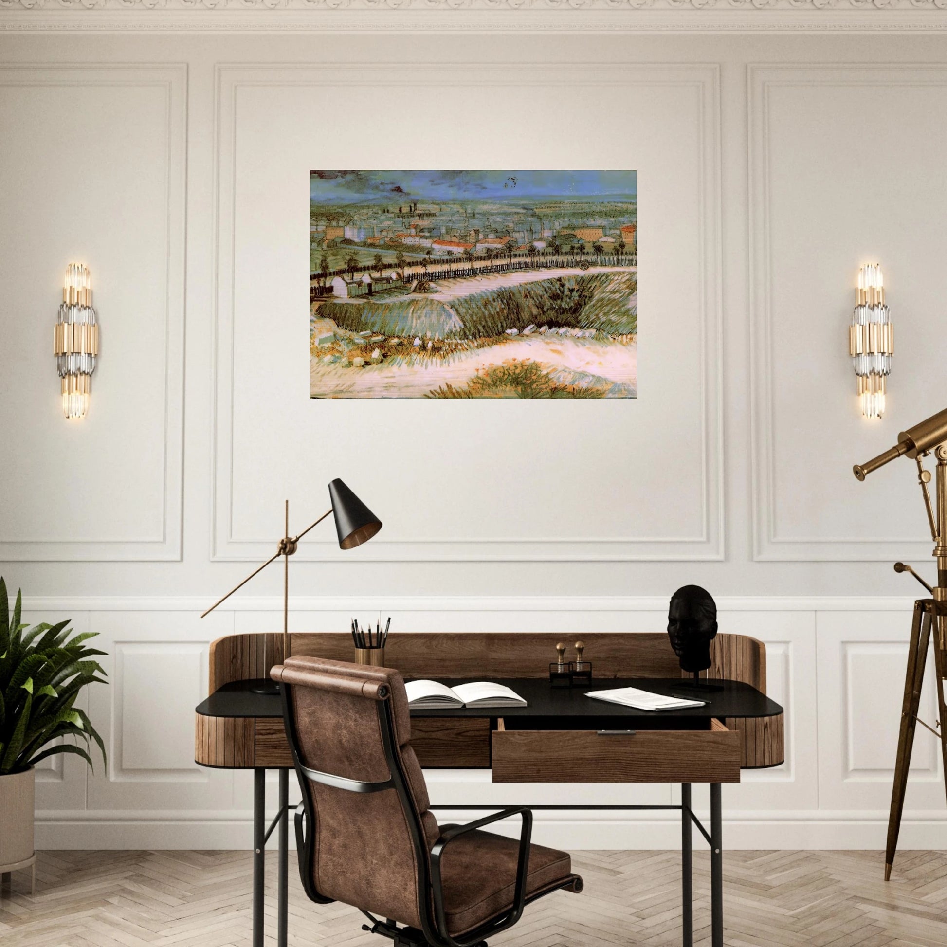 Outskirts of Paris near Montmartre - Vincent van Gogh Brushed Aluminum Print - 70x100 cm / 28x40 inches | Vincent van Gogh Aluminum Print | Vincent van Gogh Prints