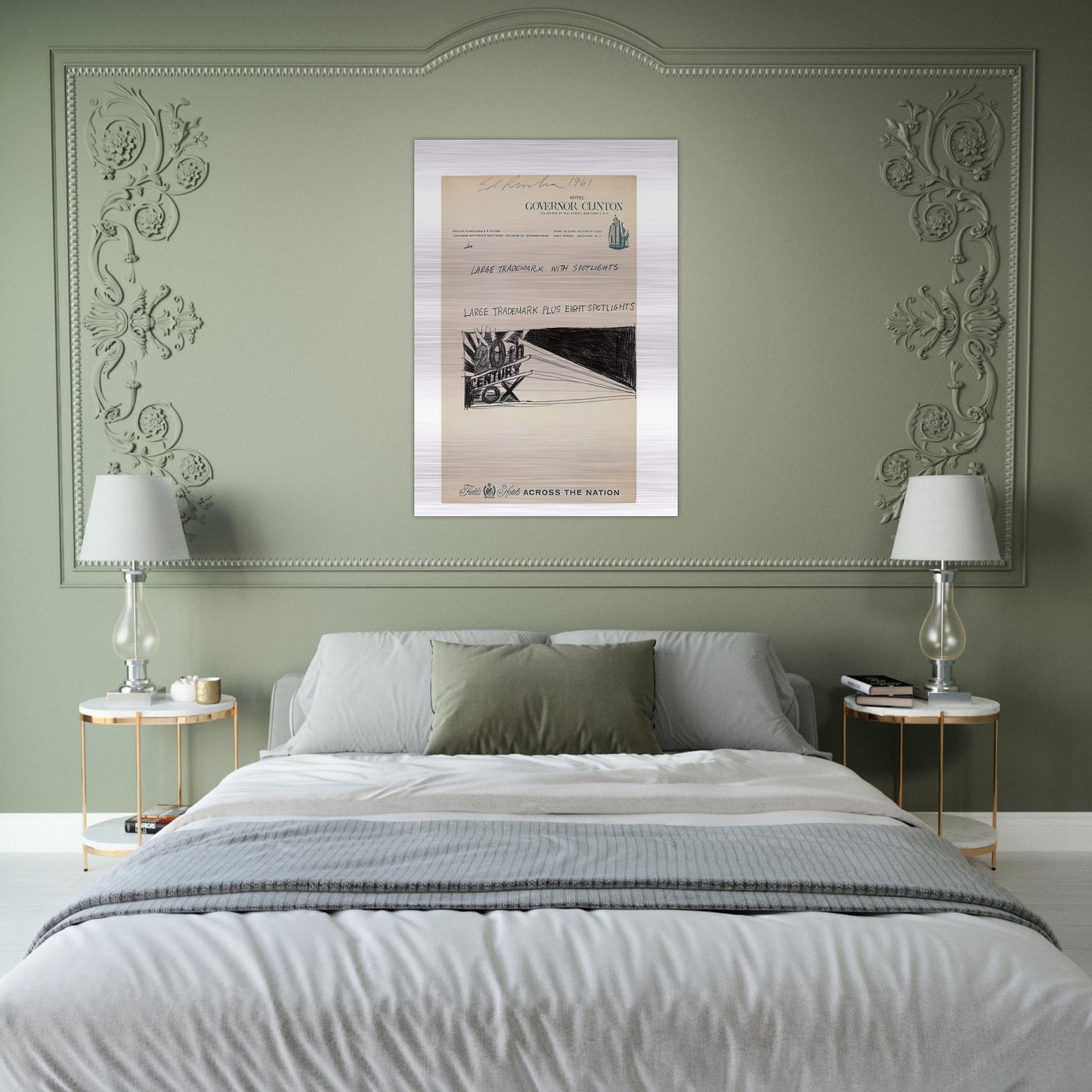 TRADEMARCK SKETCH 1961 - Edward Ruscha Brushed Aluminum Print - 70x100 cm / 28x40 inches | Edward Ruscha Aluminum Print | Edward Ruscha Prints