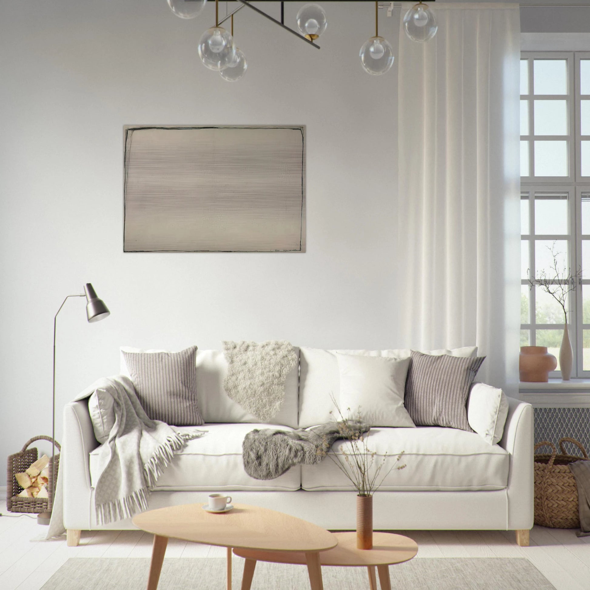 Drawing 24.4.60 - 1960 - Bob Law Brushed Aluminum Print - 70x100 cm / 28x40 inches | Bob Law Aluminum Print | Bob Law Prints
