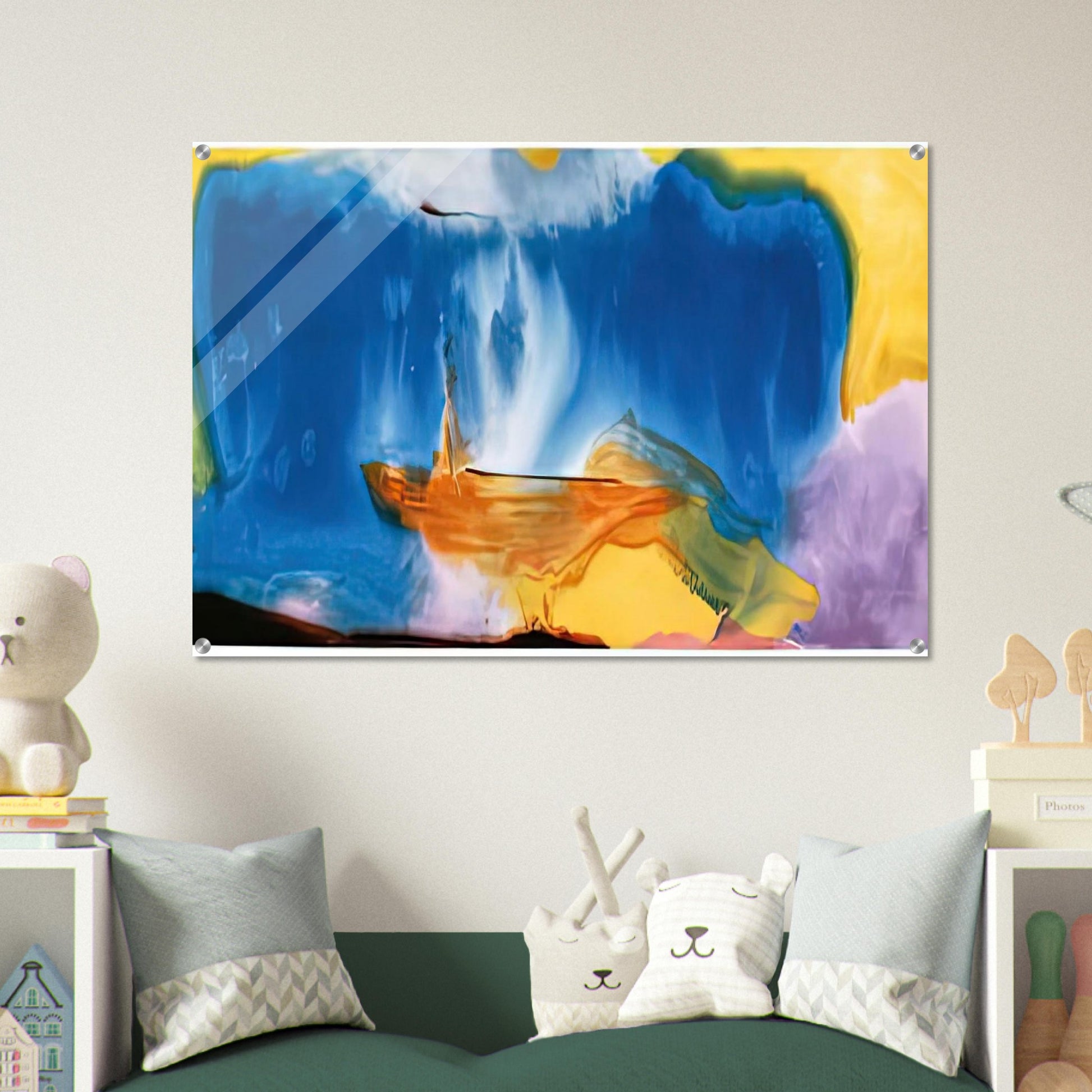 Moveable Blue, 1973- - Helen Frankenthaler Acrylic Print - 70x100 cm / 28x40″ inches
