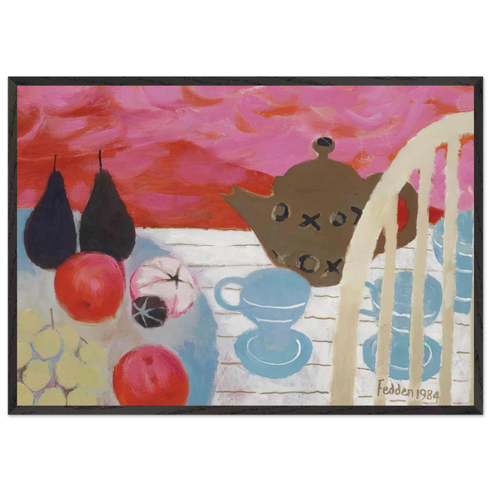 The Teapot - 1984 - Mary Fedden 70x100 cm / 28x40 inches Framed Art Print – Black Wooden Frame