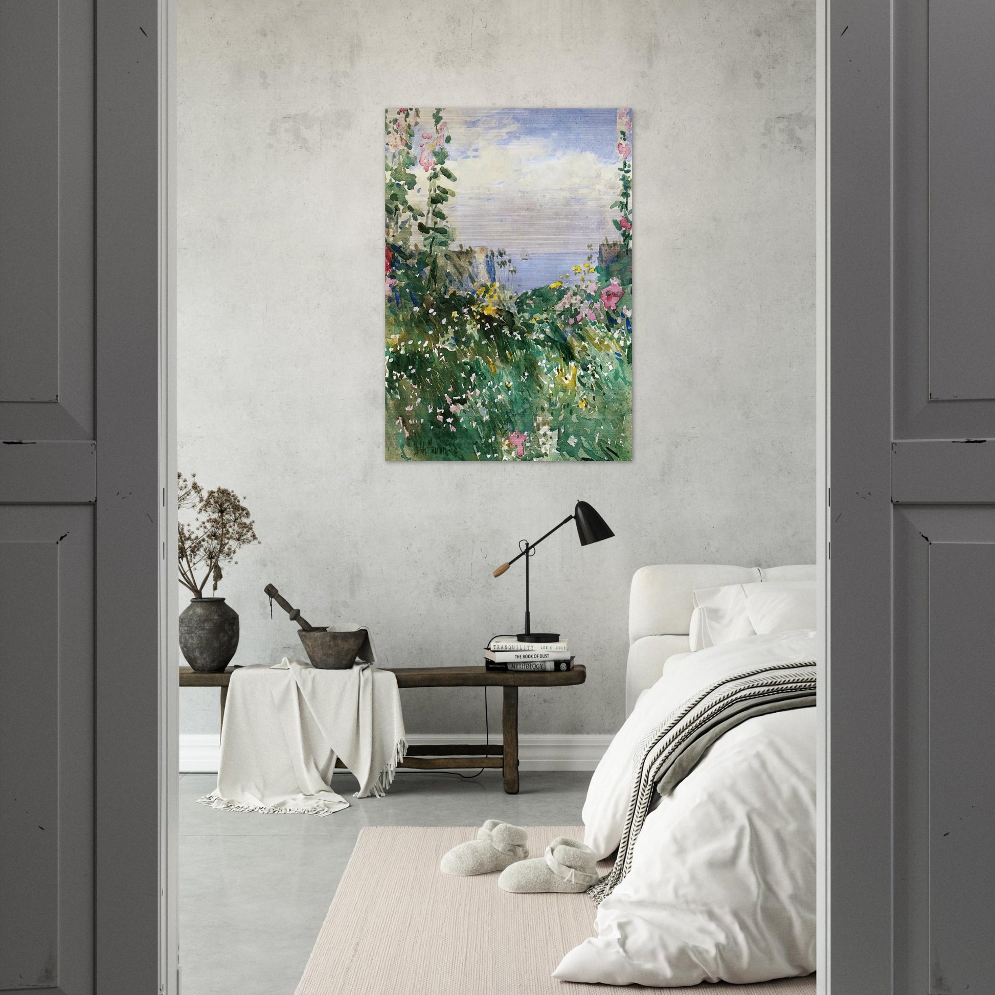 Isles of Shoals Garden, Appledore - Childe Hassam Brushed Aluminum Print - 70x100 cm / 28x40 inches | Childe Hassam Aluminum Print | Childe Hassam Prints