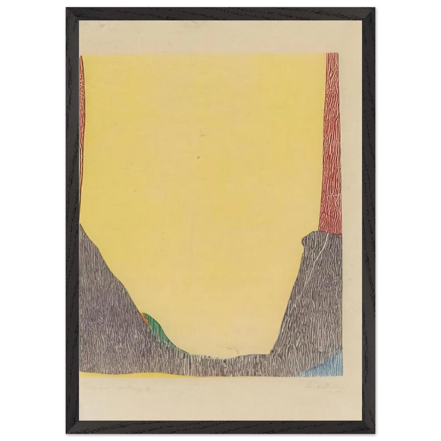 Helen Frankenthaler - East and Beyond - 1973 Wall art - 70x100 cm / 28x40 inches - Premium Wooden Framed Poster With Fine Art Paper-canvas - Black frame