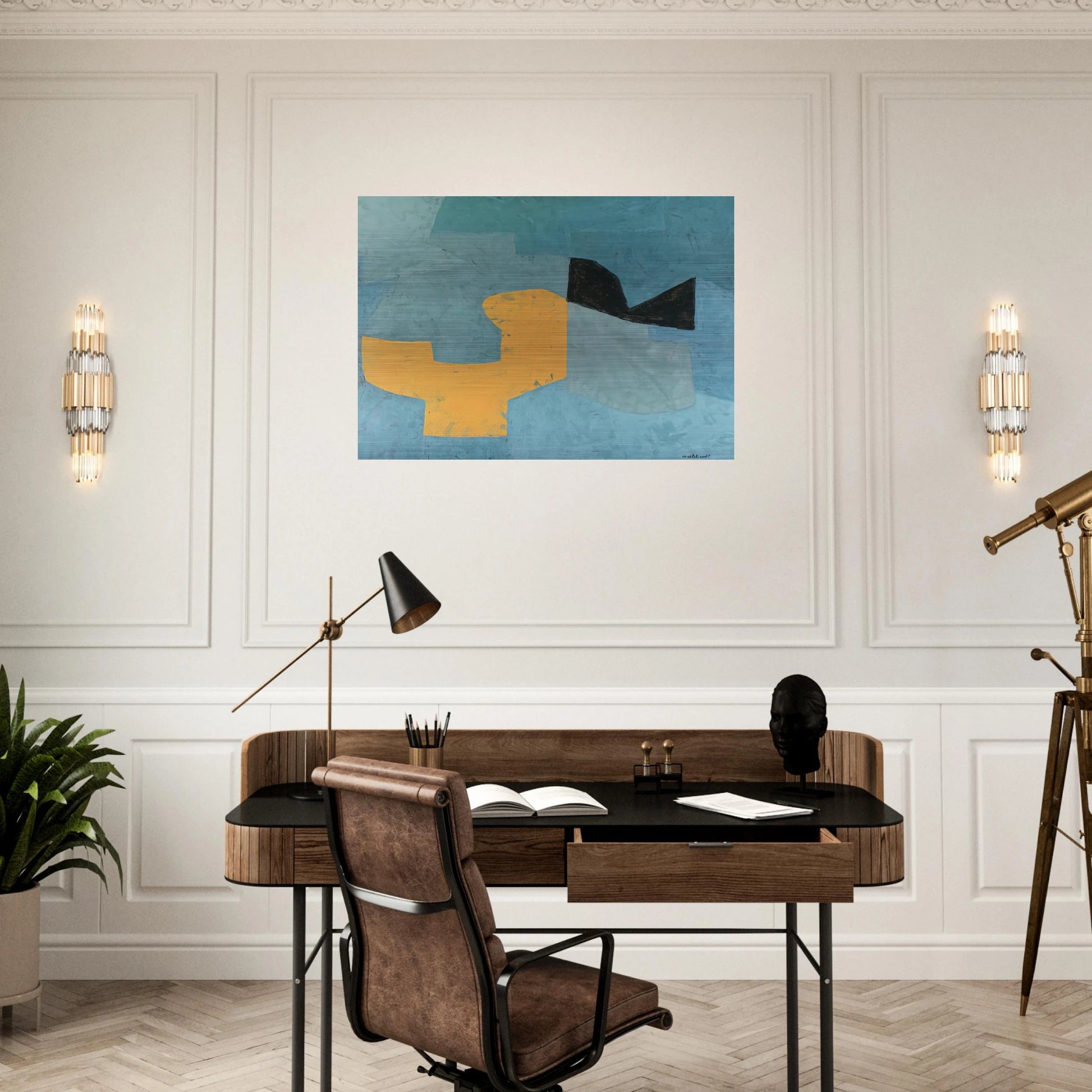 Composition - 1955 - Serge Poliakoff Brushed Aluminum Print - 70x100 cm / 28x40 inches | Serge Poliakoff Aluminum Print | Serge Poliakoff Prints