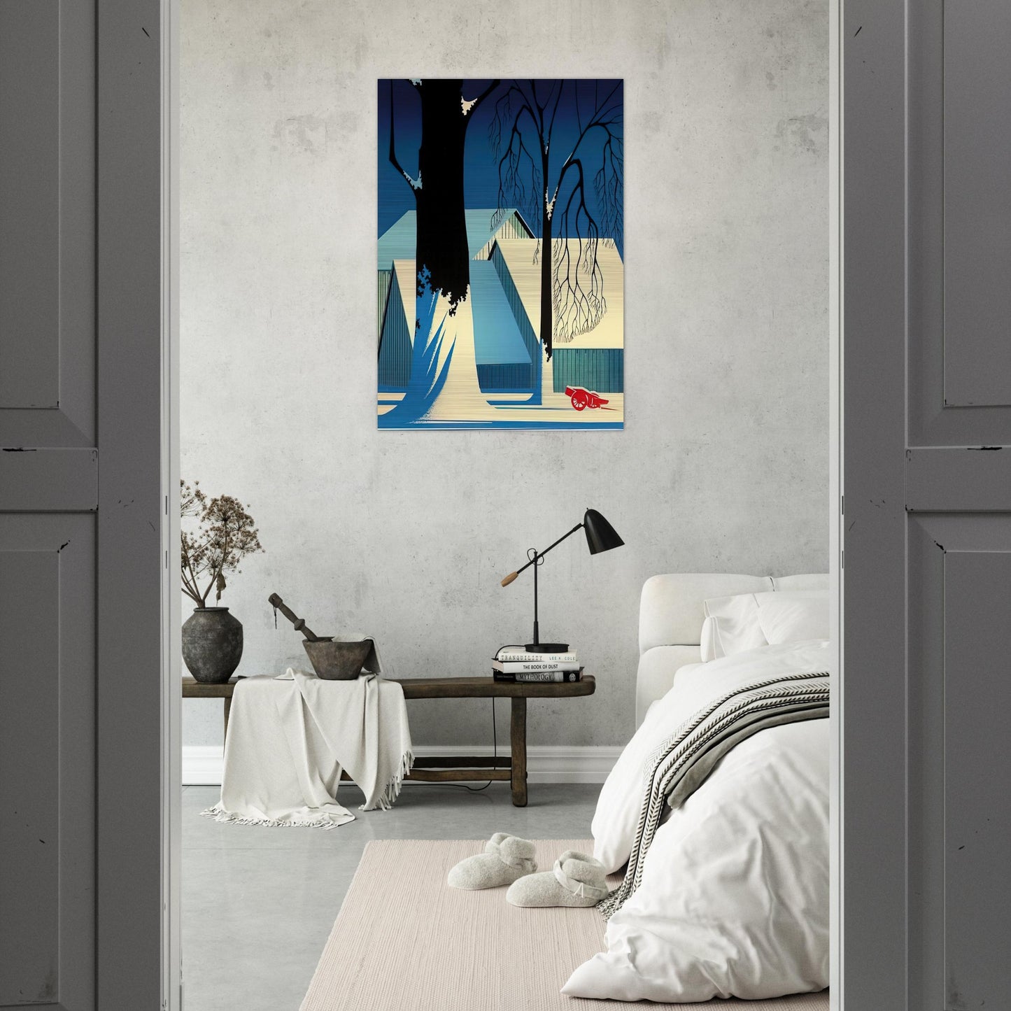 Turquoise - Eyvind Earle Brushed Aluminum Print - 70x100 cm / 28x40 inches | Eyvind Earle Aluminum Print | Eyvind Earle Prints