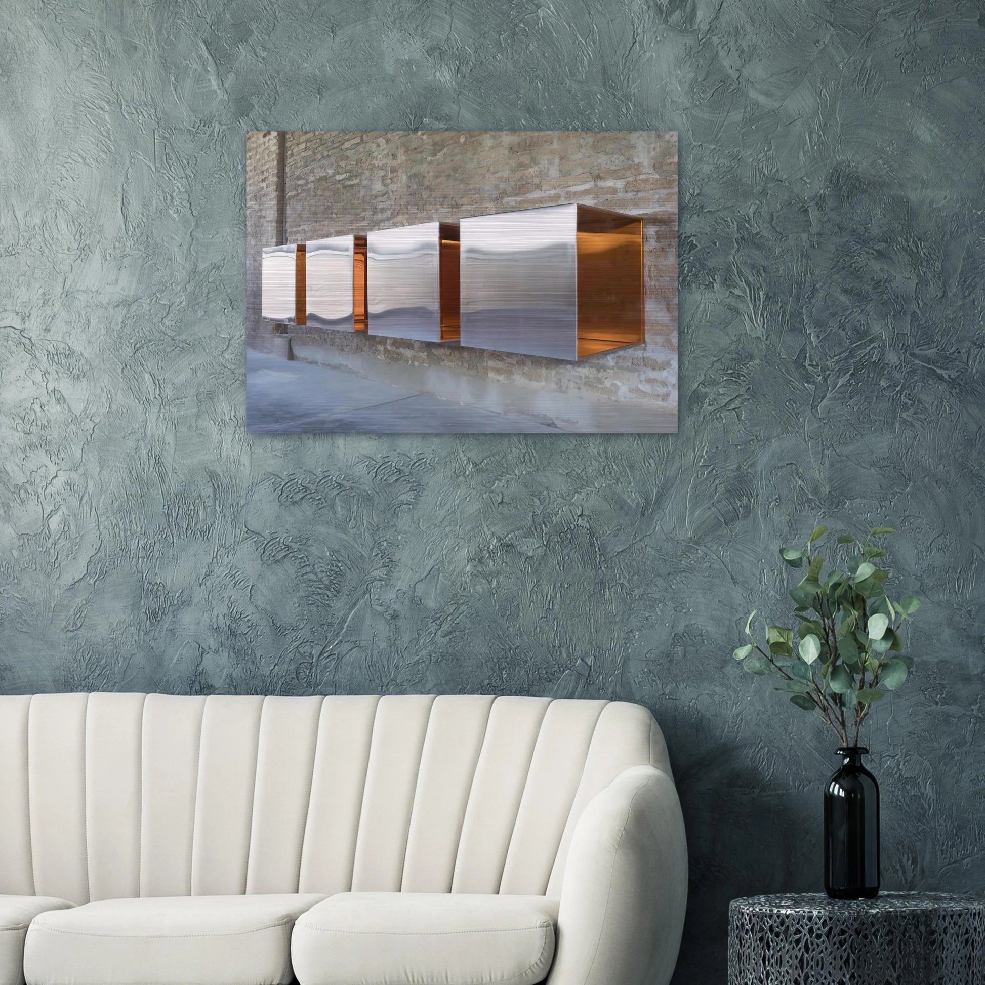 Untitled First Multi-Unit Work - 1966 - Donald Judd Brushed Aluminum Print - 70x100 cm / 28x40 inches | Donald Judd Aluminum Print | Donald Judd Prints