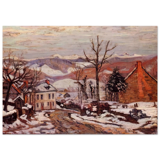 Winter in Saint-Sauves-d'Auvergne - 1900 France - Armand Guillaumin Brushed Aluminum Print - 70x100 cm / 28x40 inches | Armand Guillaumin Aluminum Print | Armand Guillaumin Prints