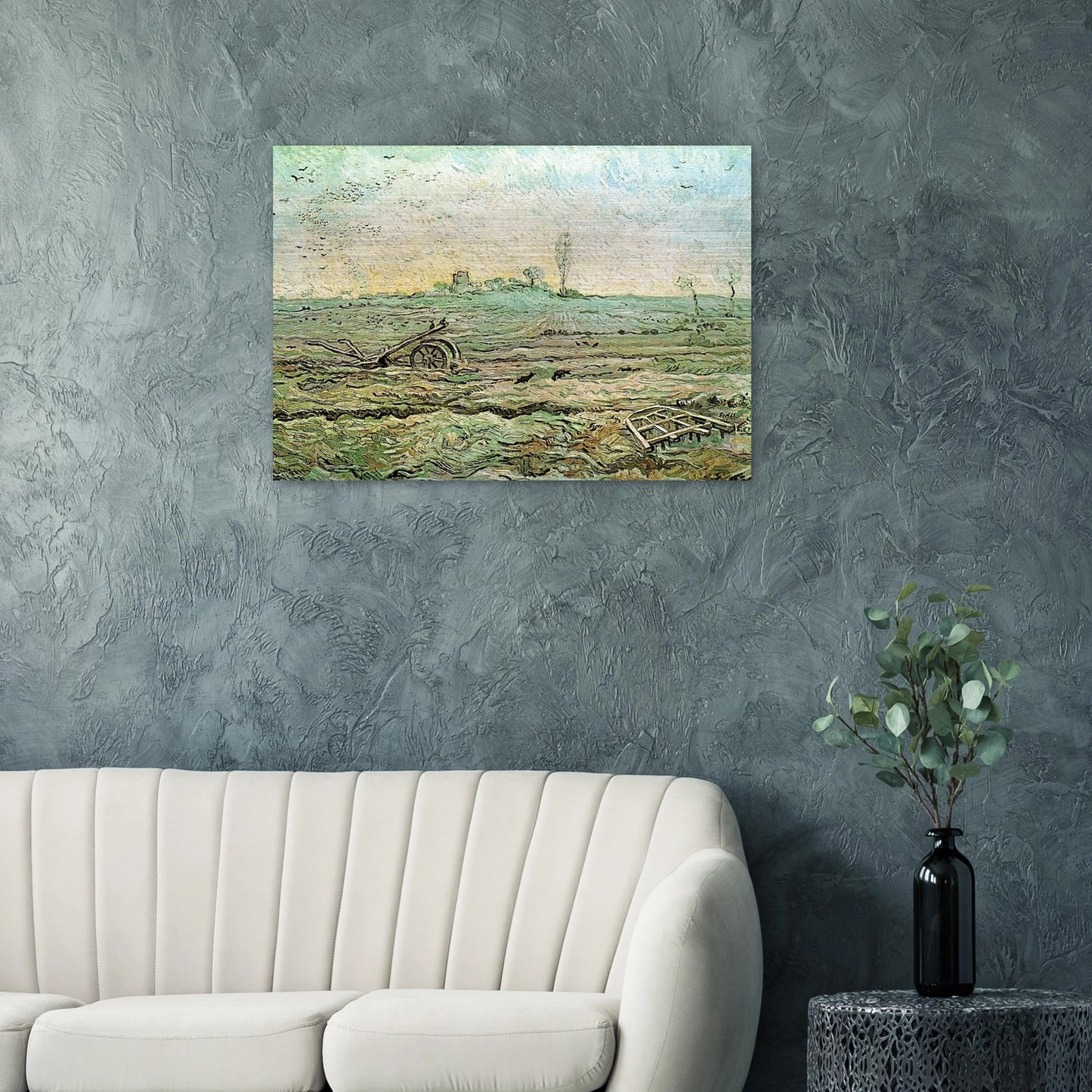 The Plough and the Harrow after Millet - Vincent van Gogh Brushed Aluminum Print - 70x100 cm / 28x40 inches | Vincent van Gogh Aluminum Print | Vincent van Gogh Prints