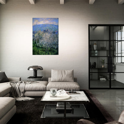 Plums Blossom - claude monet Brushed Aluminum Print - 70x100 cm / 28x40 inches | claude monet Aluminum Print | claude monet Prints