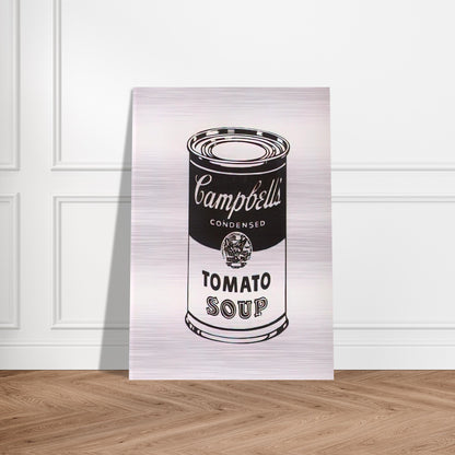 Campbell's Soup Can  Tomato -Retrospective Series - Andy Warhol Brushed Aluminum Print - 70x100 cm / 28x40 inches | Andy Warhol Aluminum Print | Andy Warhol Prints