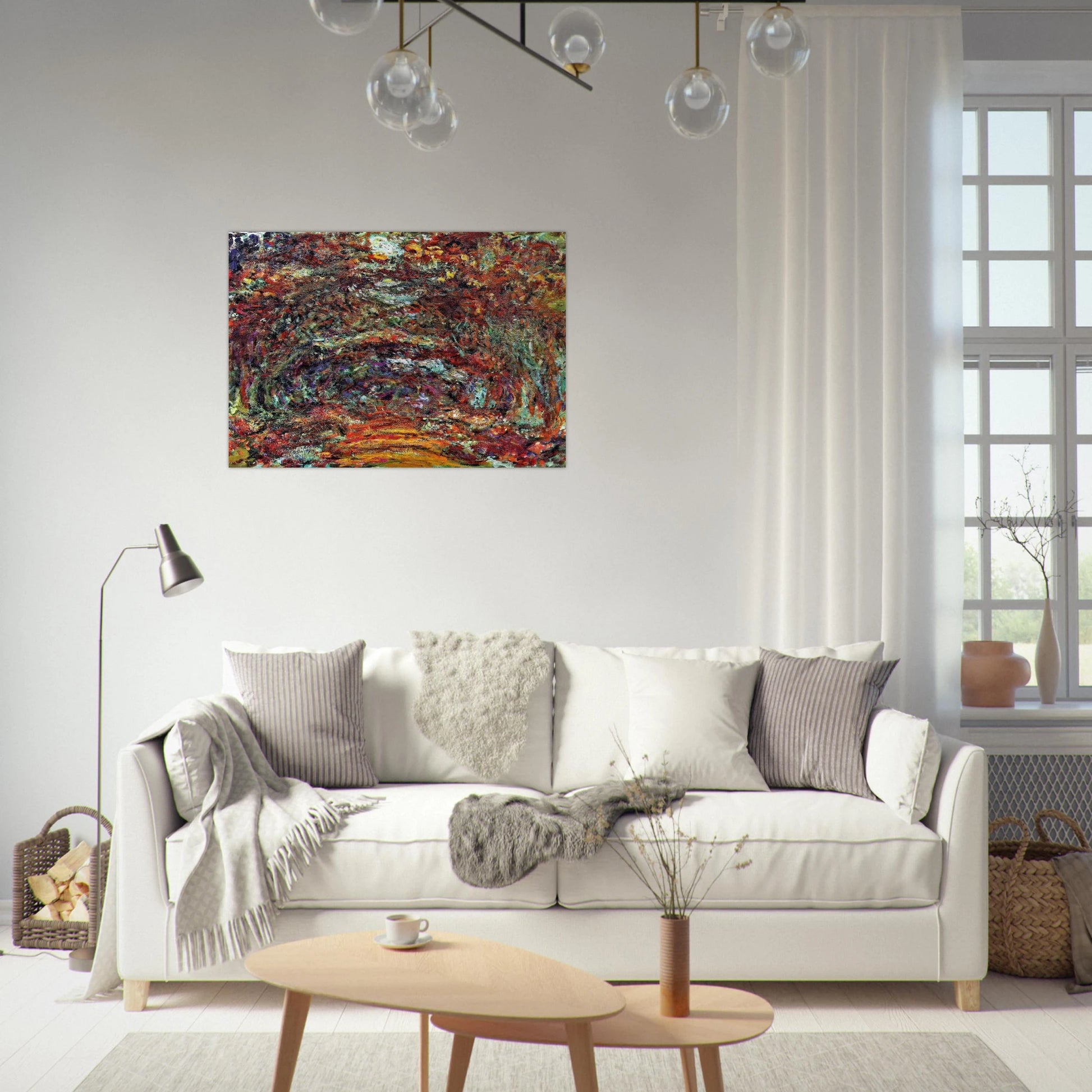 The Rose Path, Giverny - claude monet Brushed Aluminum Print - 70x100 cm / 28x40 inches | claude monet Aluminum Print | claude monet Prints