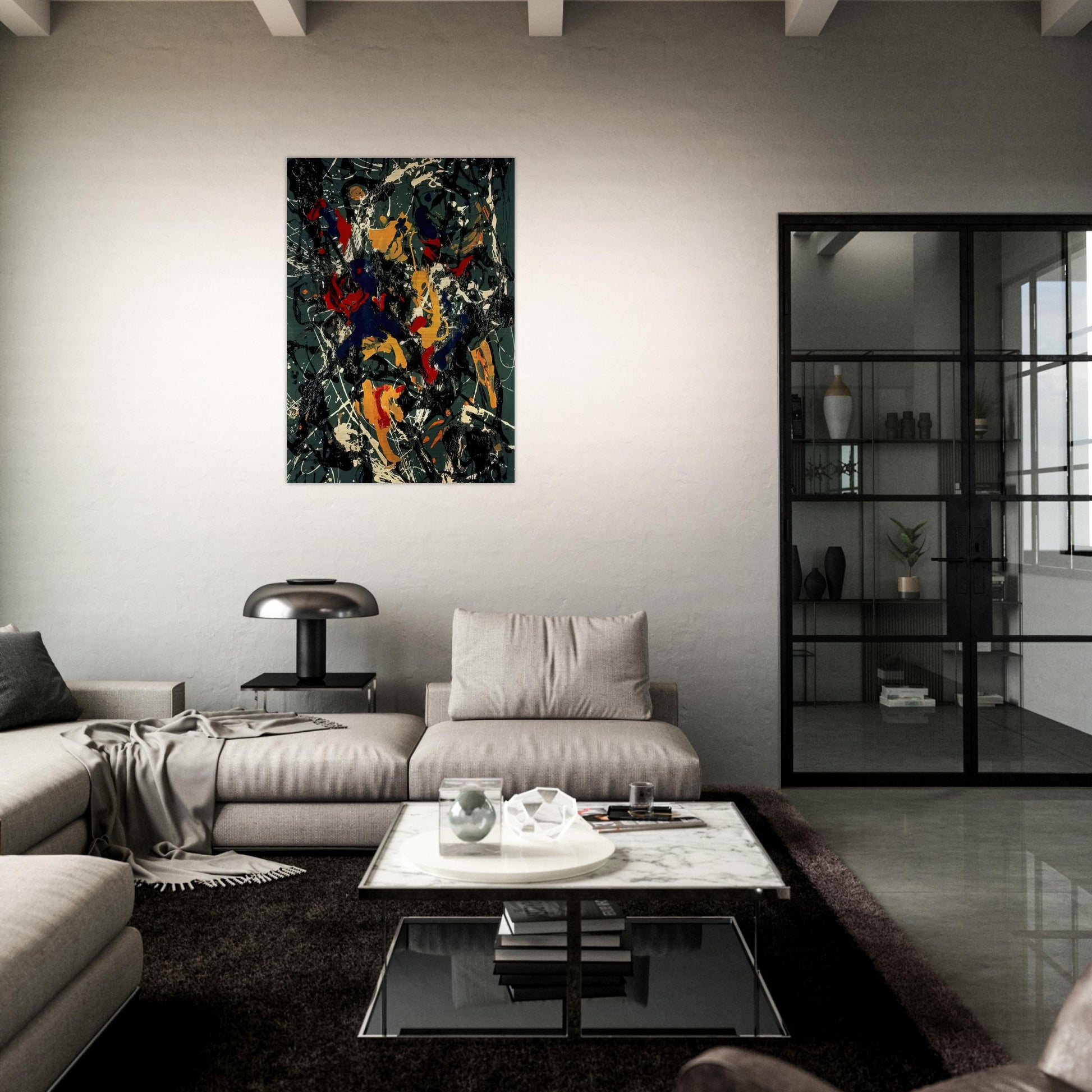 NUMBER 3 1948 - Jackson Pollock Brushed Aluminum Print - 70x100 cm / 28x40 inches | Jackson Pollock Aluminum Print | Jackson Pollock Prints