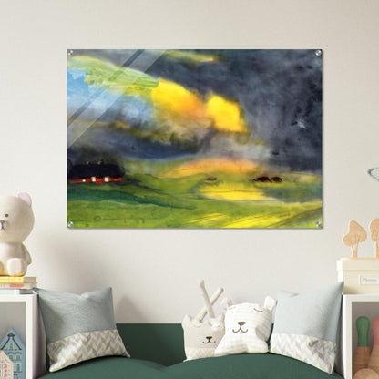 Colored sky above the Marais - Emil Nolde Acrylic Print - 70x100 cm / 28x40″ inches | Emil Nolde Wall Art | Emil Nolde Prints