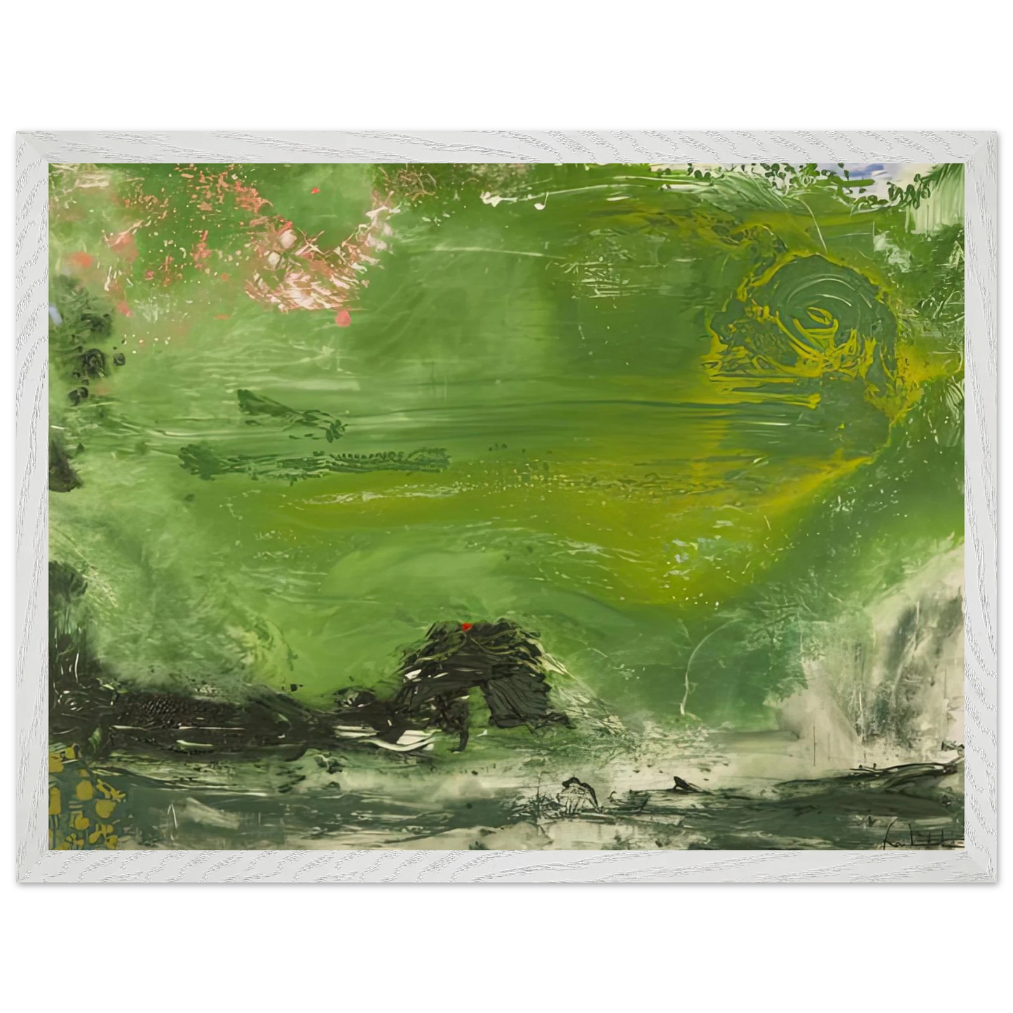 Helen Frankenthaler - Overture, 1992- Wall Art - 21x29.7 cm / 8x12" - Premium Wooden Framed Poster With Fine Art Paper-canvas - Wood frame