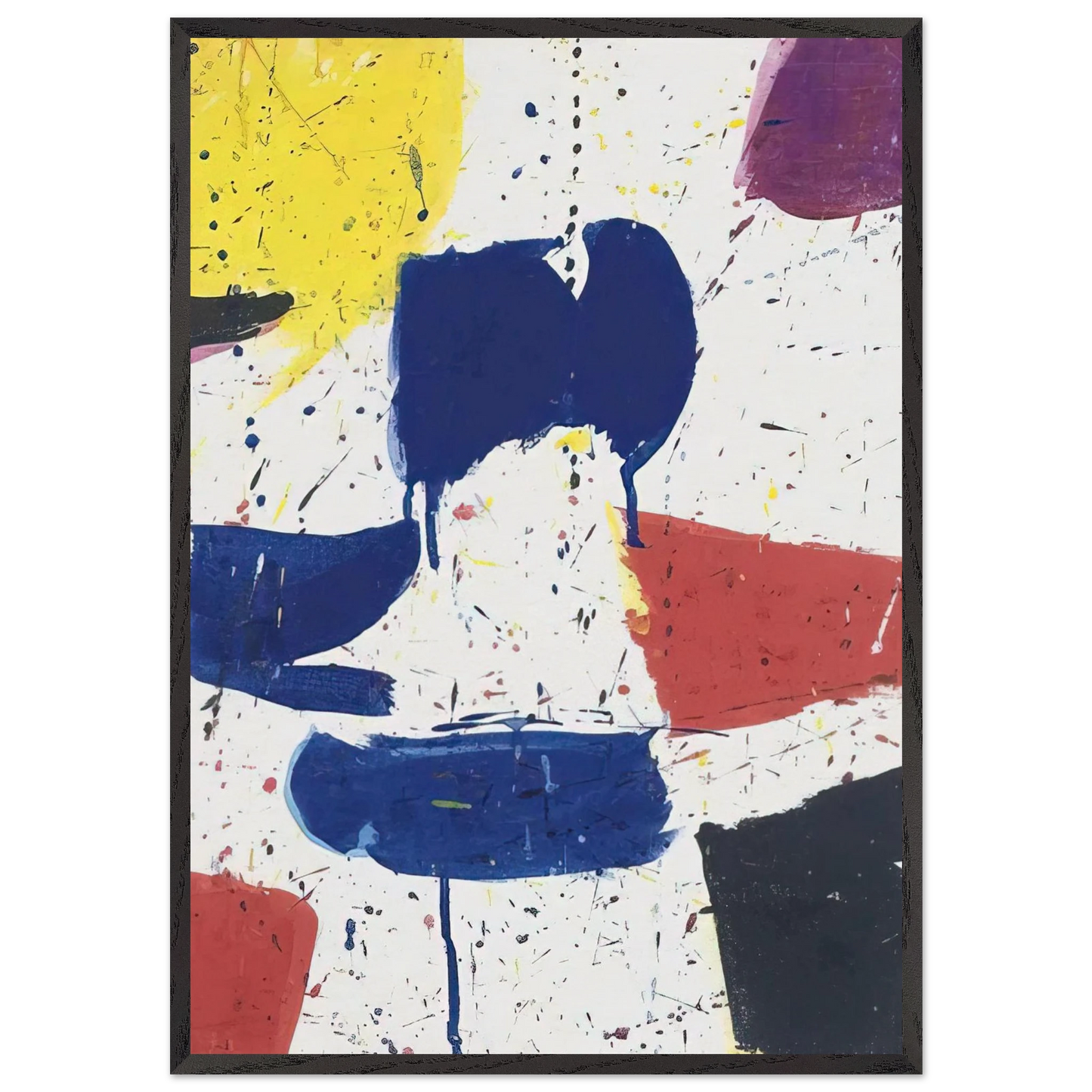 Emblem 8  1 - Sam Francis 70x100 cm / 28x40 inches Framed Art Print – Black Wooden Frame