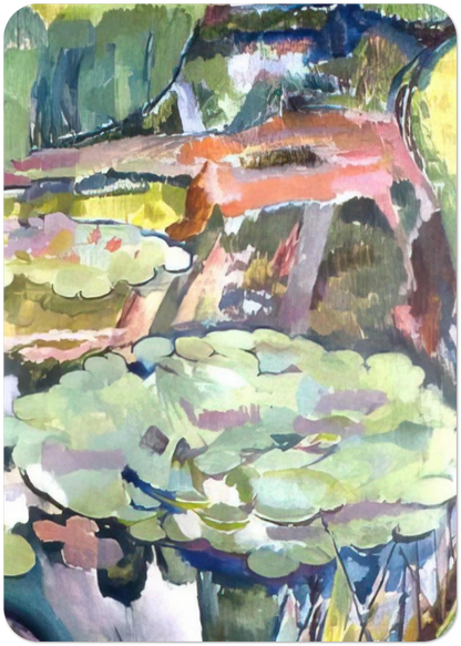 LANDSCAPE WITH A POND AND WATER LILIES 1915 By Vanessa Bell Pack of 10 Post Cards | Vanessa Bell Post Cards | A6 (10.5 x 14.8 cm) - 4.1 x 5.8 inches