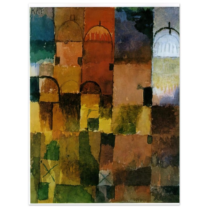 Paul Klee - RED AND WHITE DOMES 1914  75x100 cm / 30x40inches Fine Art Poster