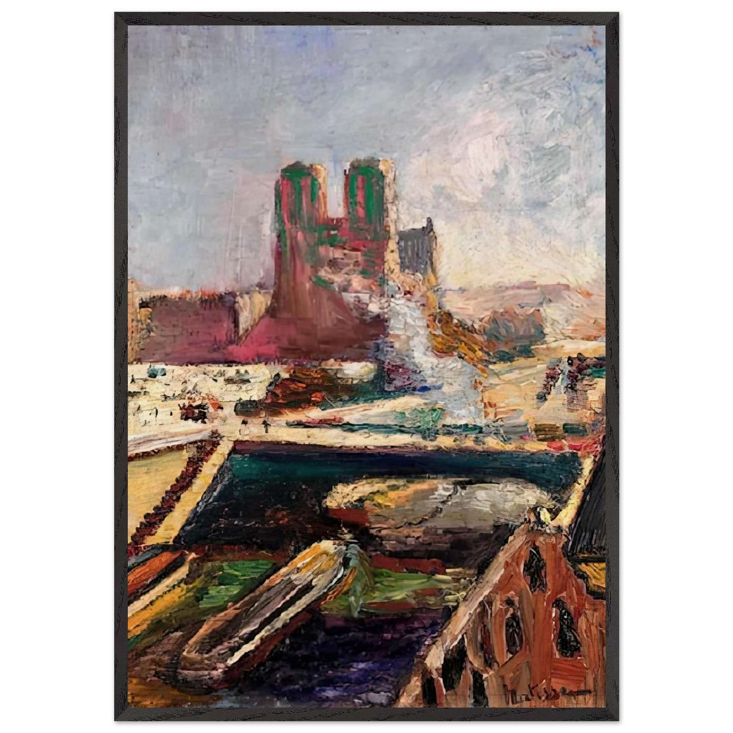 NOTRE DAME 1900 - Henri Matisse 70x100 cm / 28x40 inches Framed Art Print – Black Wooden Frame