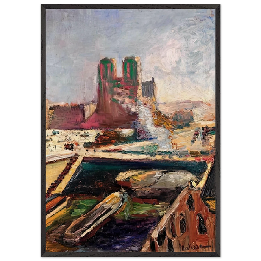 NOTRE DAME 1900 - Henri Matisse 70x100 cm / 28x40 inches Framed Art Print – Black Wooden Frame