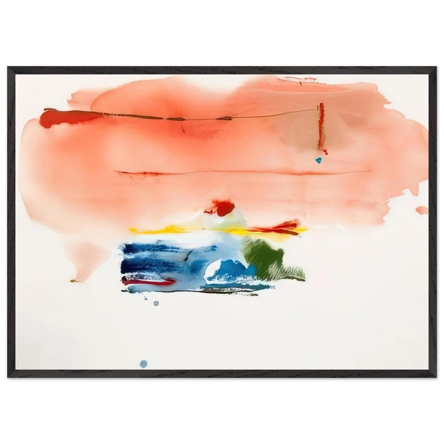 Helen Frankenthaler - Santa Fe II - 1986 Wall art - 13x18 cm / 5x7 inches - Premium Wooden Framed Poster With Fine Art Paper-canvas - Wood frame