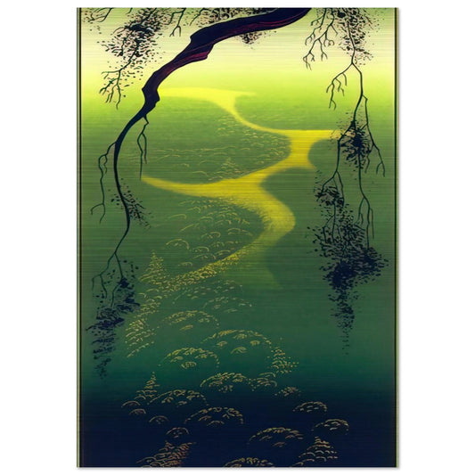 Green Mist - Eyvind Earle Brushed Aluminum Print - 70x100 cm / 28x40 inches | Eyvind Earle Aluminum Print | Eyvind Earle Prints